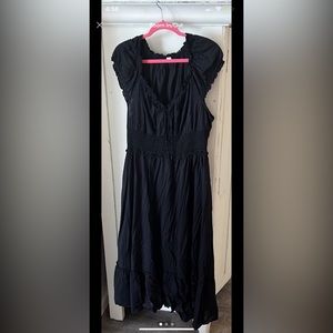 ‼️⚠️***SOLD*** DO NOT PURCHASE⚠️‼️Black Clipped Dot Waist Defined Dress